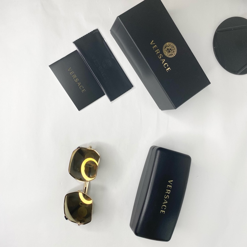 Versace Glasses Gold Mirror Authentic Guarantee - Picture 4 of 6